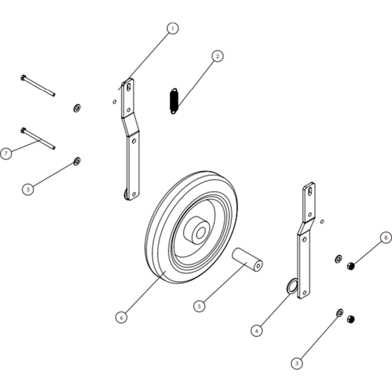 Wheel Bracket Assembly for Camon C2000 Tillers