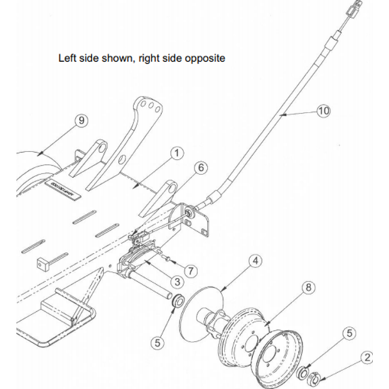 Wheel & Brake Assembly for Camon C500 Rotovators