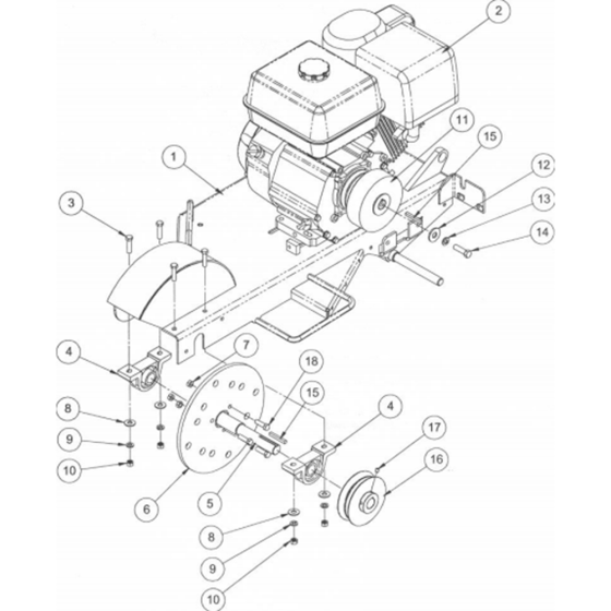 Cutter Wheel Drive System Assembly for Camon C500 Rotovators