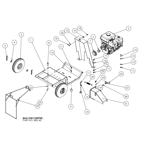 Chasis and Engine Assembly for Camon C50i Garden Chippers