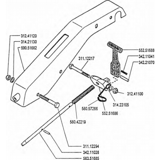 Handle Column & Support Assembly for Camon C6 (2011) Rotovators