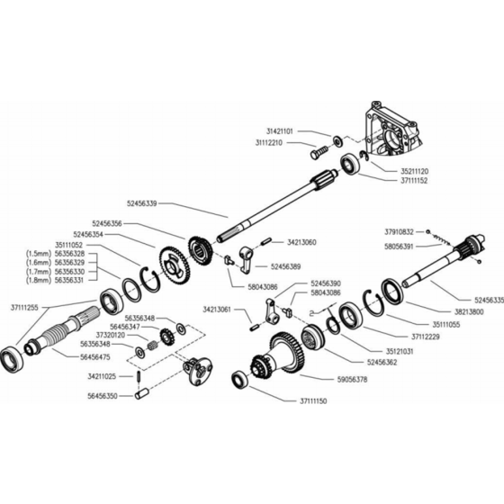 Gears Assembly for Camon C6 (PowerSafe) Rotovators