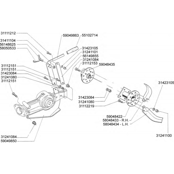 Tine Assembly for Camon C8 (1989) Rotovators