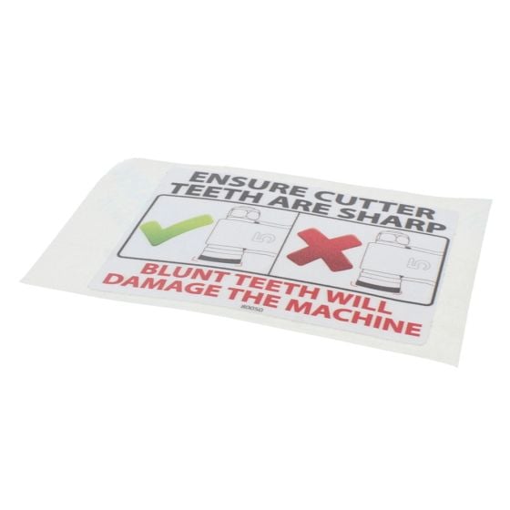 Keep Teeth Sharp Sticker for Camon SG30 Stump Grinder - OEM No. 80050