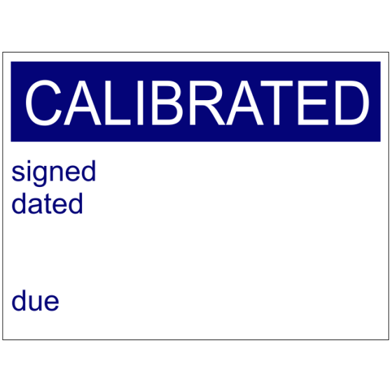 Self Adhesive Label - CALIBRATED (Pack of 50)