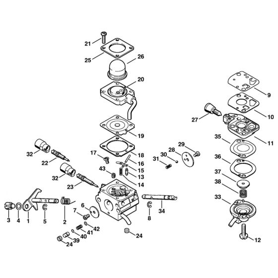 Carburetor C1Q-S88 (03.2006) for Stihl KM100 KM100R KM110R KombiEngine