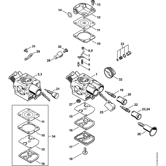 Carburetor Assembly for Stihl MS261