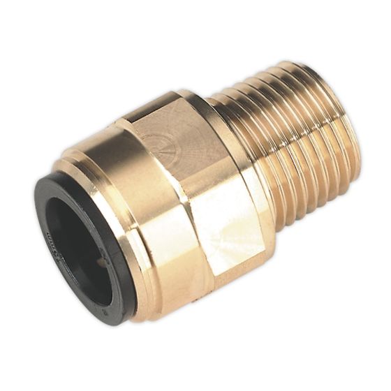 Straight Adaptor 15mm x 1/2"BSPT Brass (John Guest Speedfit - MM011504N) Sealey Part No. CAS15BSA