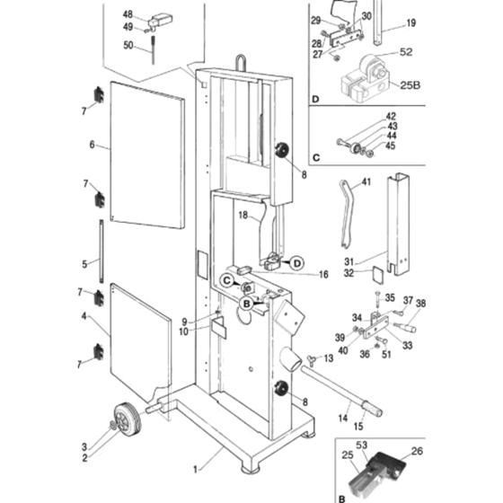 Main Frame Assembly for Norton Clipper CB511 Table Saw