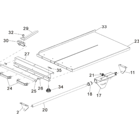 Table Assembly for Norton Clipper CB511 Table Saw