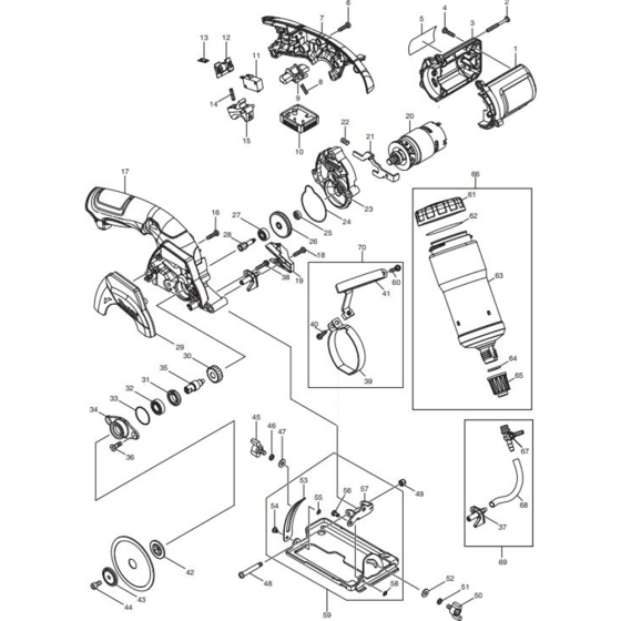Makita CC300DWE Main Assembly