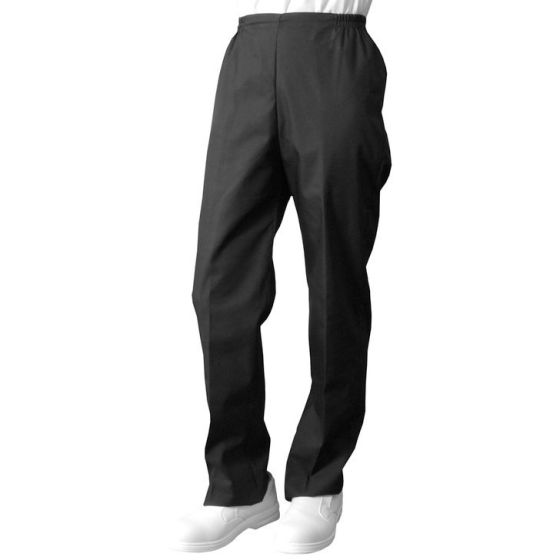 Domestic Trousers Microfibre Elasticated Waist Two Side Pocket Black L