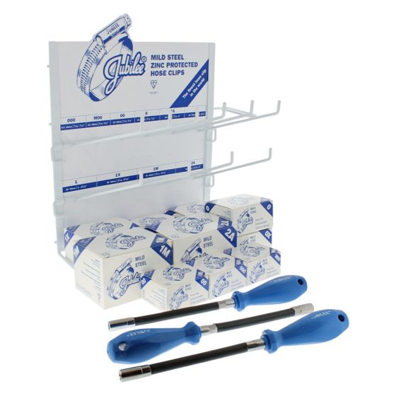 PCL Jubilee Clip Dispenser 100 Clips & 3 Flexidrivers (Mild Steel Zinc Plated) - CD100