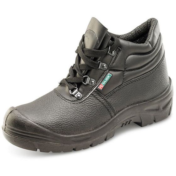 Chukka 4 D-Ring Boot Leather Upper & Scuff Cap Steel Toe Cap Black Size  04