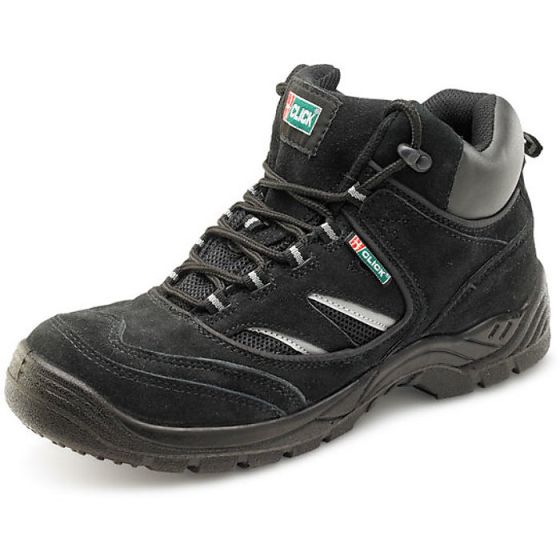 Click Trainer Boot Leather Upper Oil Resistant Steel Toe Cap Black Size 03