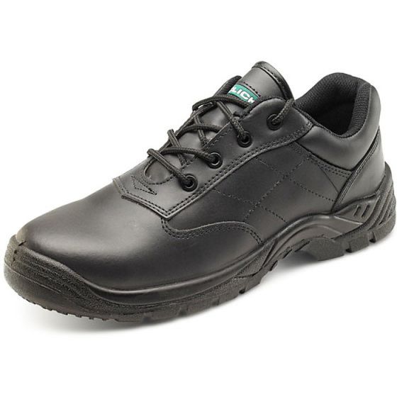 Non Metallic Shoe S1p Leather Upper Oil/Slip Resistant Sole Black Size 04