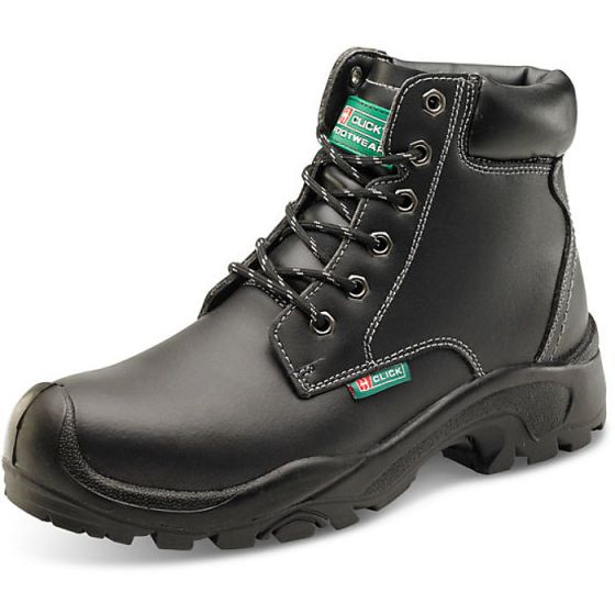 6 Eyelet Boot Pu/Rubber Oil Resistant Sole Steel Toe Cap Black Size 04