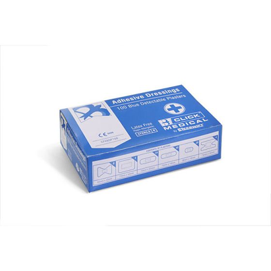 Click Medical Plasters Individually Sealed to keep Sterile Blue Box of 100