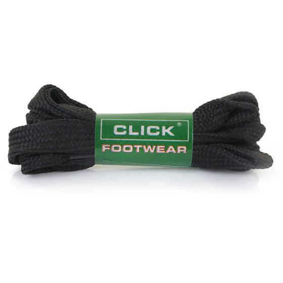 Click Flat Shoe Lace Single Pair High Quality Polyester Black Length 70cms