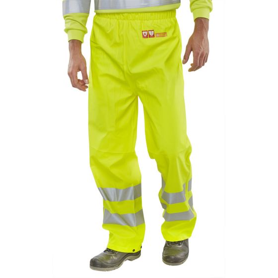 Trousers Elasticated Waist Fire Retardant Anti-Static Saturn Yellow 2XL