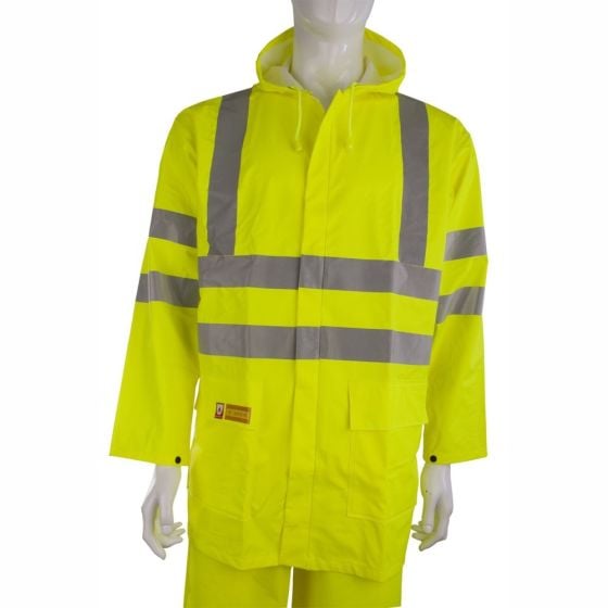 Hi-Viz Jacket Front Zip Fastening Fire Retardant Saturn Yellow Size XL