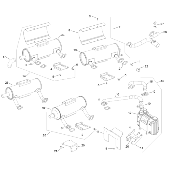 Exhaust for Kohler CH730LP Engines