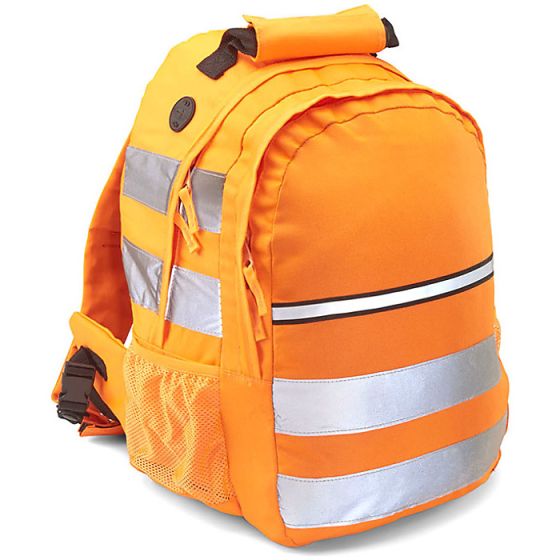 Click Hi-Viz Rucksack Polyester Padded Back Panel Orange 25 Litre Capacity