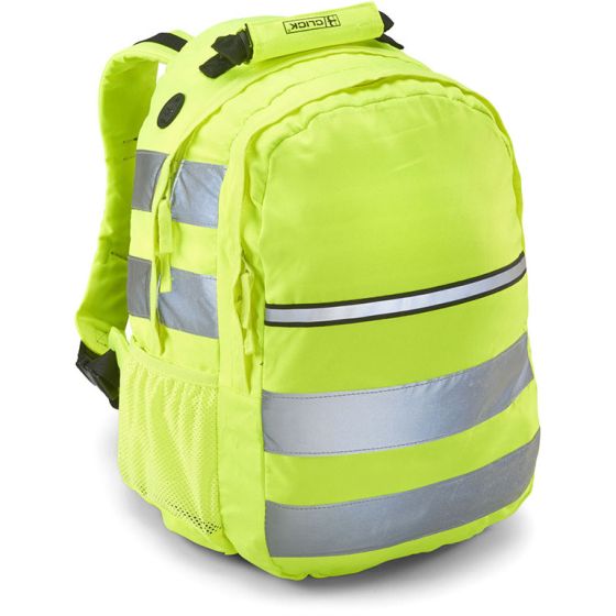 Hi-Vis Rucksack 600d Polyester, Padded Back Panel 25L Capacity Sat-Yellow