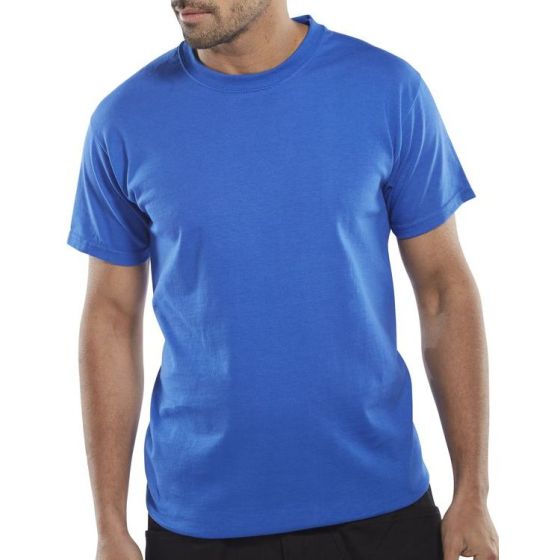 Tee Shirt Cotton Fabric Twin Needle Stitching 180gsm Weight Royal Blue 3XL