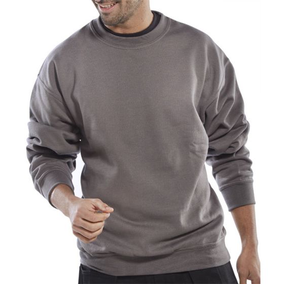 Sweatshirt Polyester Cotton Fleece Inner Ribbed Cuff/Waistband Grey XL