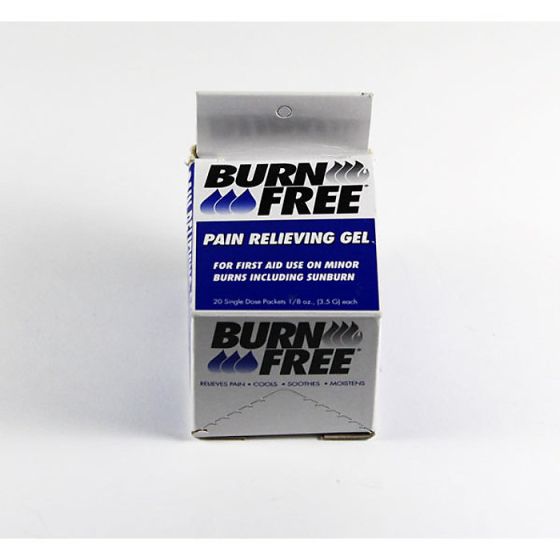 Burn Free Burns Gel Pain Relief by Drawing the Heat out Box of 20 Sachets