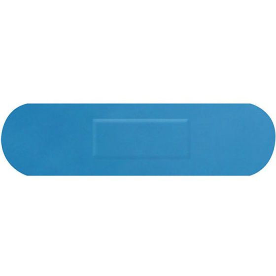 Meduim Strip Plasters Detectable Food Industry use 72 x 19mm Blue 100 Pack