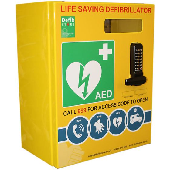 Defibrillator Cabinet Mild Steel c/w Internal LED Light & Keypad Lock Large