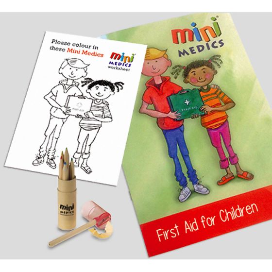 Children's First Aid Pack c/w Coloured Pencils course aimed at ages 8 - 11