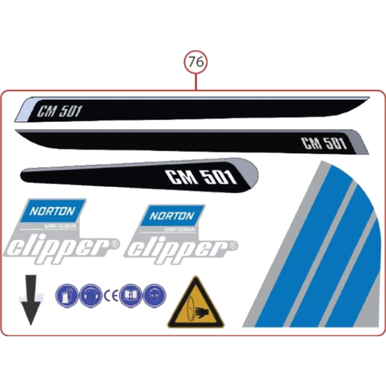 Labels for Norton Clipper CM501-230/400V Table Saw