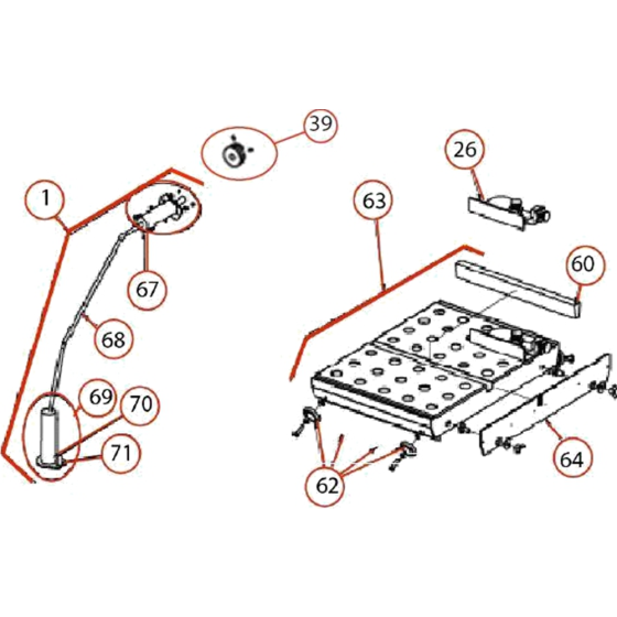 Pump And Table Assembly for Norton Clipper CM501-400V-500mm Table Saw