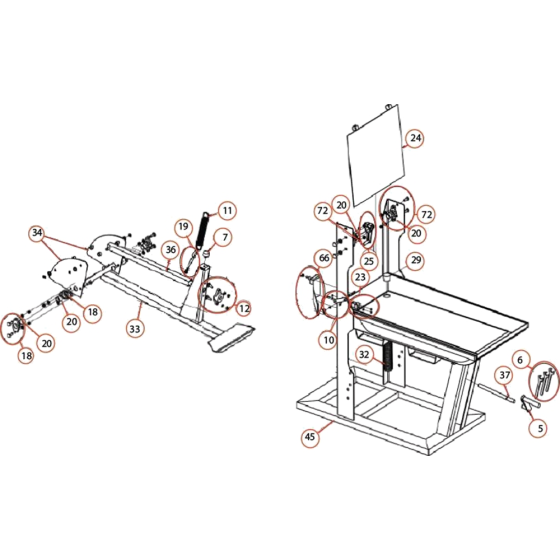 Main Frame Assembly for Norton Clipper CM501-P6.5 Table Saw