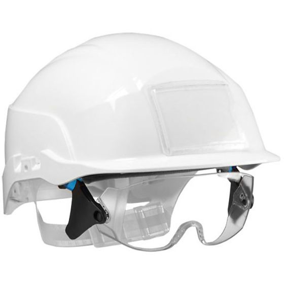 Spectrum ABS Safety Helmet c/w Integrated Retractable Over Spectacles White