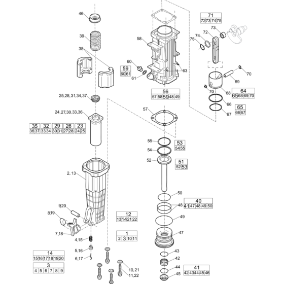 Percussion Unit Assembly for Atlas Copco Cobra Pro Breakers