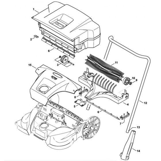 Container, Handlebar Assembly for Stihl KG 770 Sweeping Machine