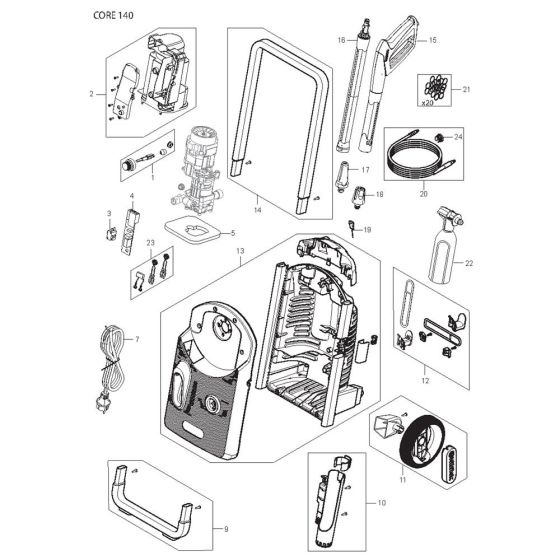 Nilfisk CORE 140-6 Assembly