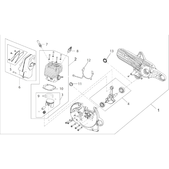 Engine Assembly for Norton Clipper CP512 Disc Cutter