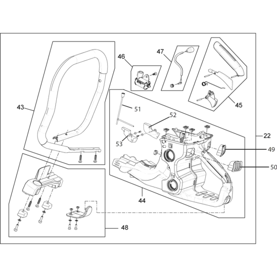 Handle Assembly for Norton Clipper CP512-iLube Disc Cutter