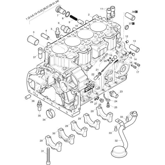 Crankcase Assembly for HATZ 4H50T.10 Engines