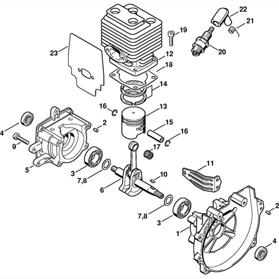 Crankcase & Cylinder for Stihl FR108