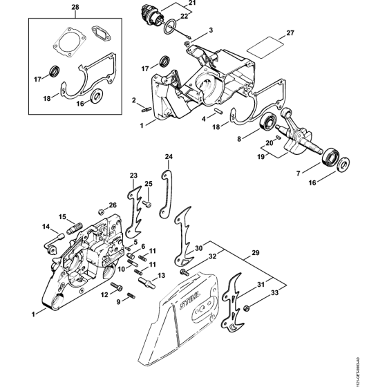 Crankcase Assembly for Stihl MS260 MS260C Chainsaws