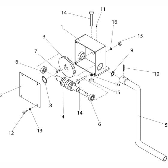 Crank Handle Assembly for Altrad Belle BWE250 Upright Mixers (up to August 2010)