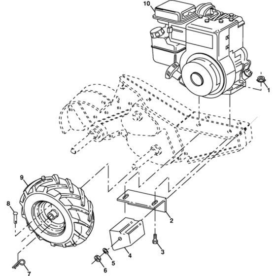 Mainframe, Right Side Assembly for Husqvarna CRT 35 Cultivator/Tiller