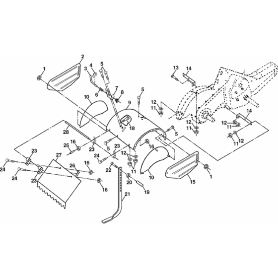 Tine Shield Assembly for Husqvarna CRT 35 Cultivator/Tiller