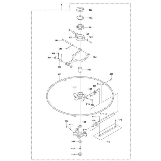 Blade Assembly for Husqvarna CRT 48